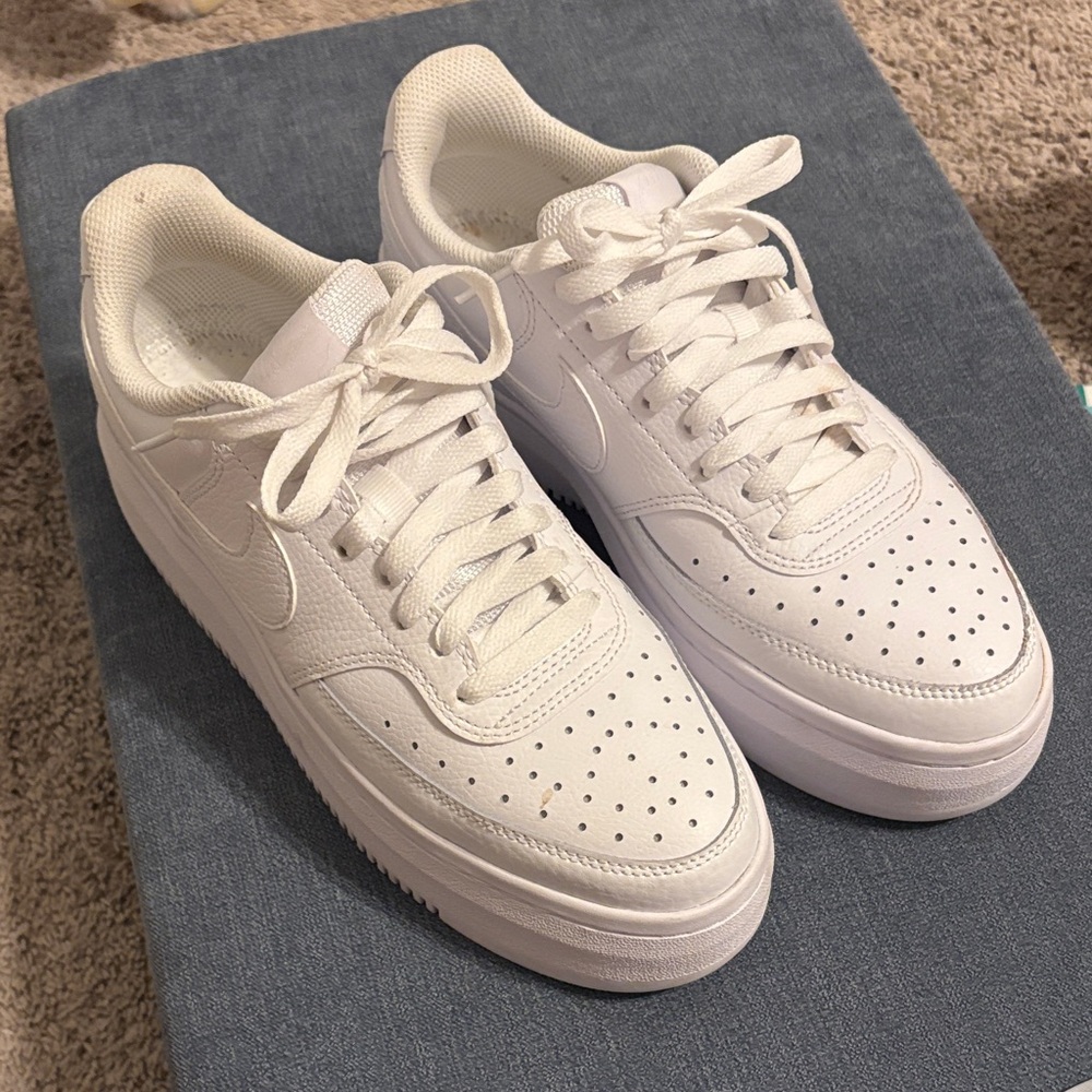 Nike White Air Force Ones Platform - Womens 9.5